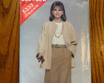Original Vintage 1980s Butterick See & Sew Jacket and Skirt