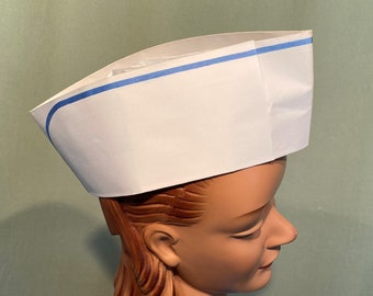 Fun Original 70s Disposable Paper & Tissue Food Service Soda Jerk Cook Hat Adjusts from Size 6-7/8 to 7-3/4