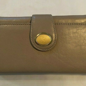 Bonito vintage sin usar Embajador de damas Gris Clutch Wallet Organizador Coin Purse