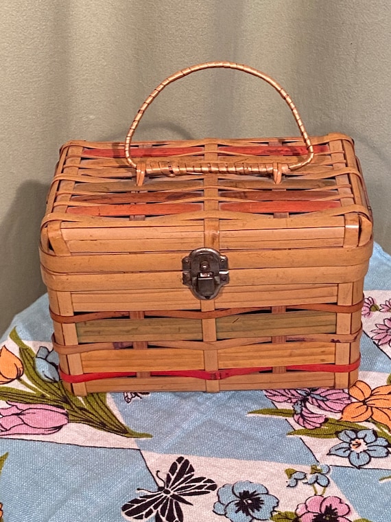 Sweet Original Small Vintage 40s Basket Handbag Pu