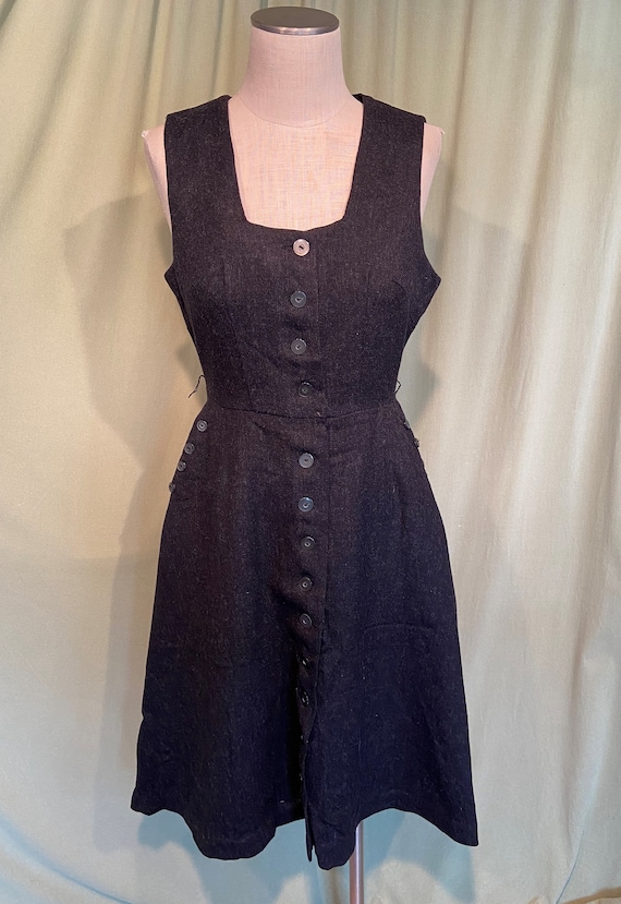 Sweet Original Vintage 40s 50s Charcoal Black Wool