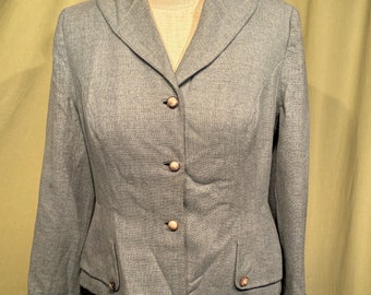 Sweet Original Vintage Mid-Century Heather Blue/Gray Suit Jacket Bust 36