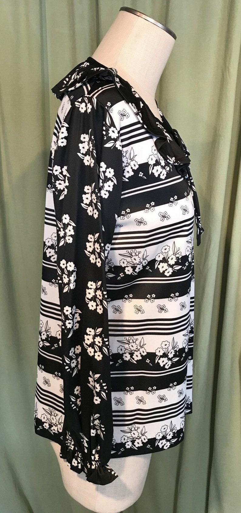 Cute Original Vintage 60s 70s Black & White Polyester | Etsy