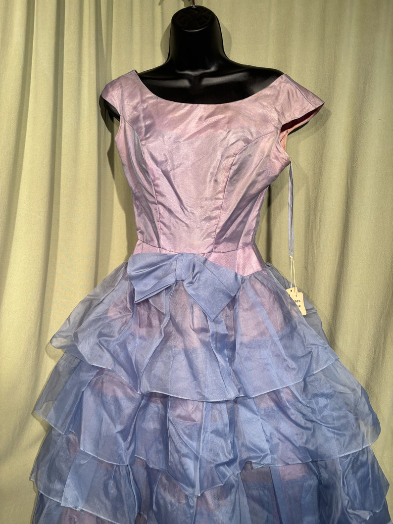 Sweet Original Vintage 50s Deadstock Lavender Wide Neck Formal Dress W ...