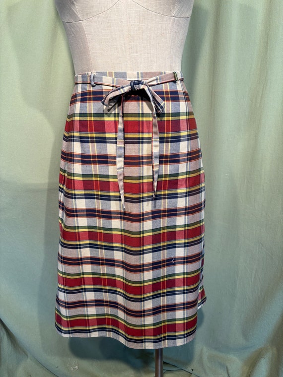 Sweet Original Vintage 60s 70s Multi-Color Plaid … - image 1