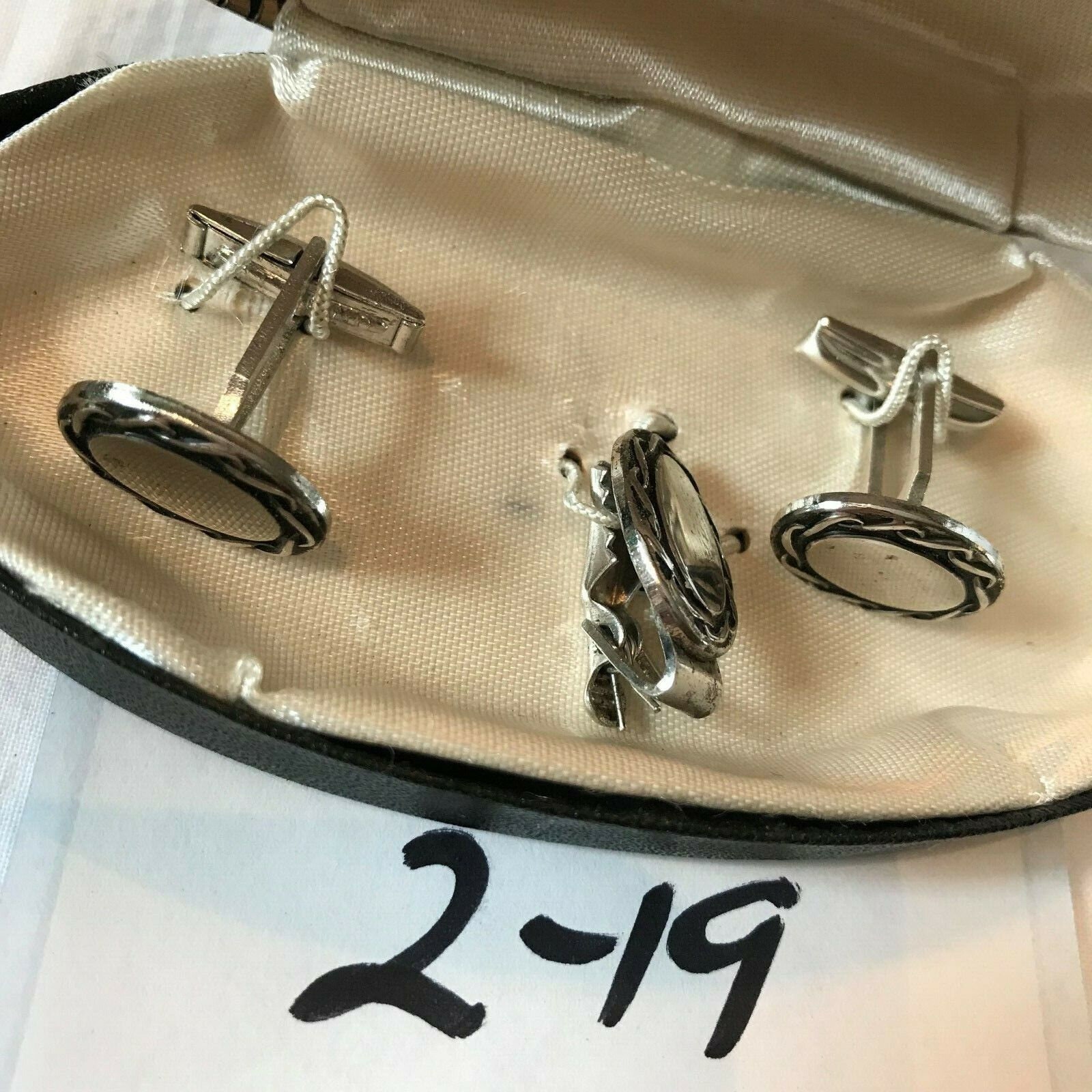 Handsome IOB Vintage Mid Century Gentry Silver Tone Cuff Link & Tie ...