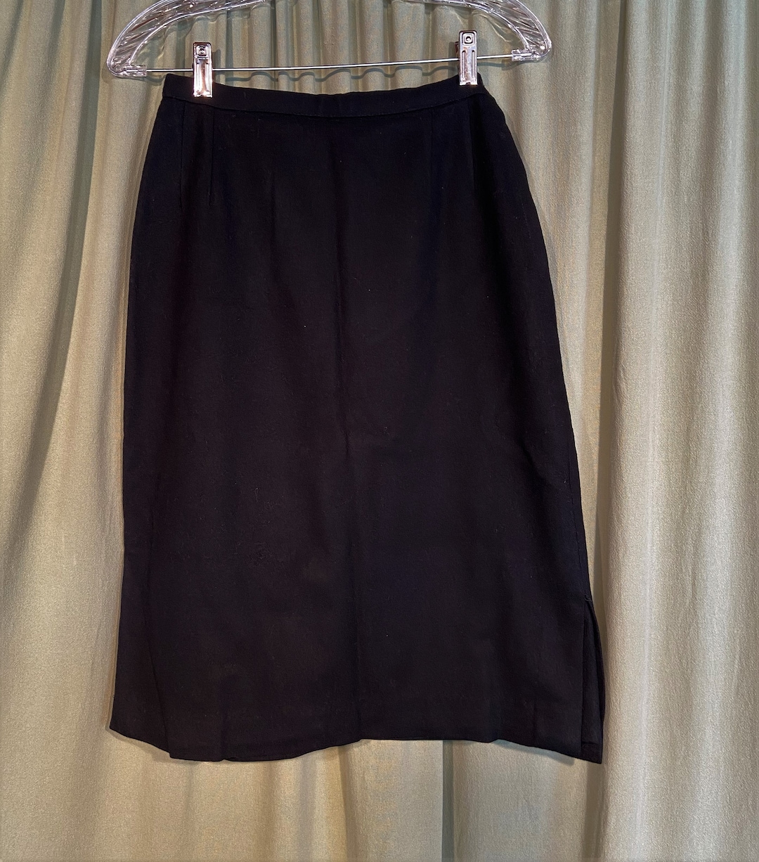 Classic Original Vintage 50s 60s Lined Black Wool Skirt Waist - Etsy