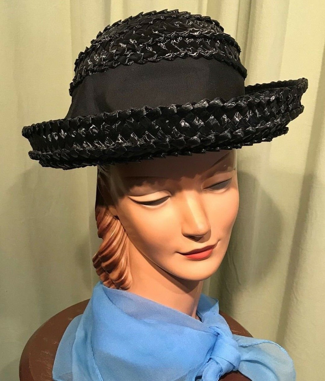 50s 60s ハット　黒　58センチ　ヴィンテージ il_1080xN.2469694054_ek5y.jpg