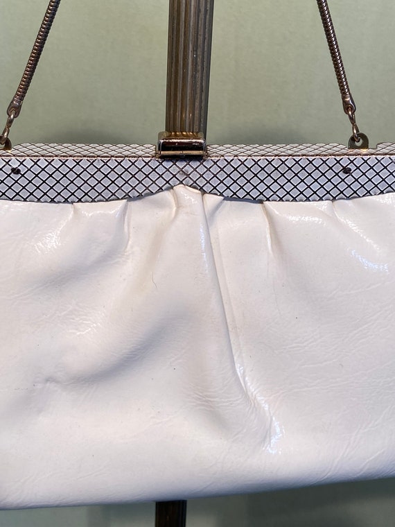 Sweet Original Vintage Ande' White Viny Handbag C… - image 2