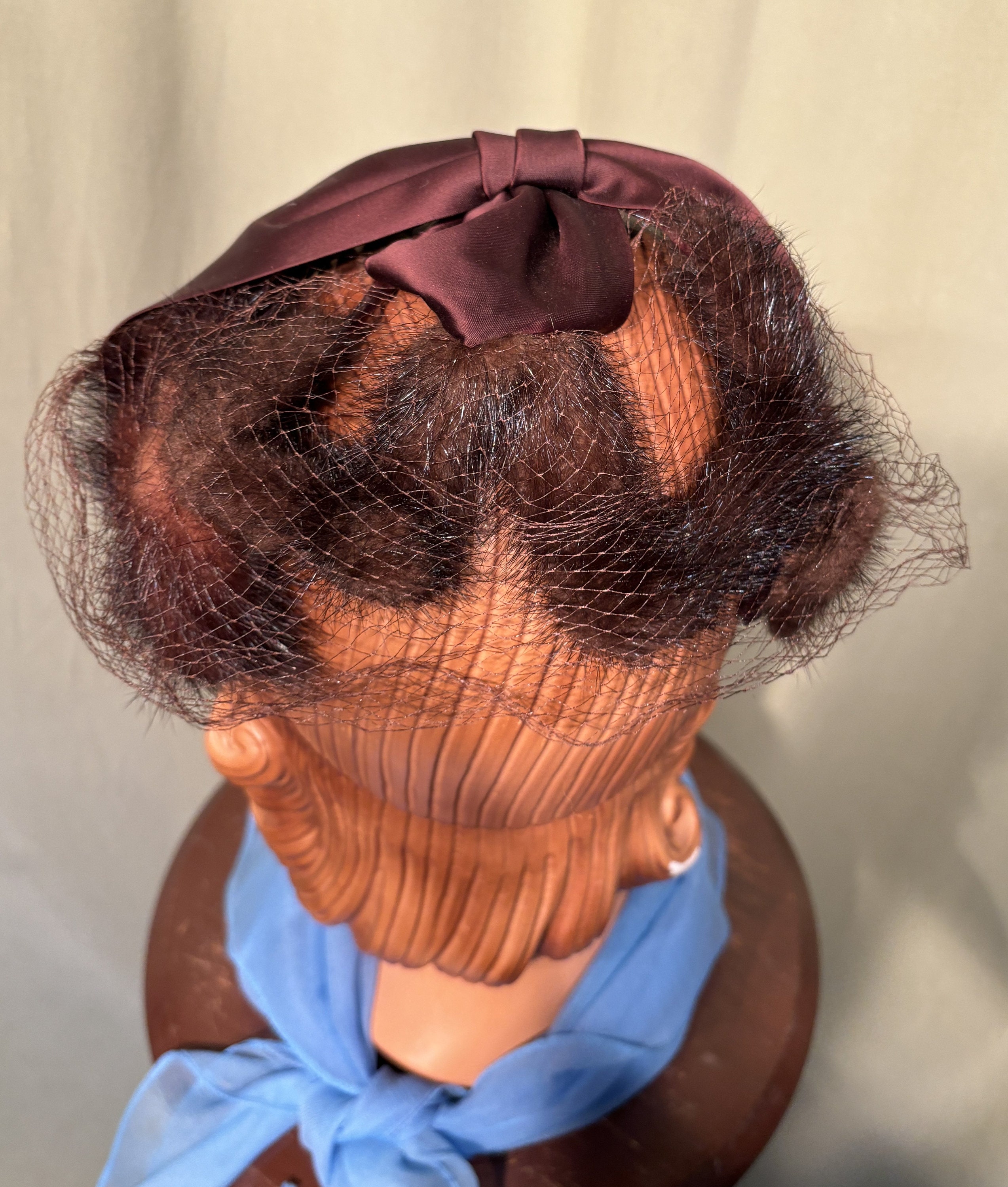 VTG Mid Century  Mink swirl hat/headband Big Bow Mink Fur Fascinator Vintage Hats for Women for sale | eBay main image 4