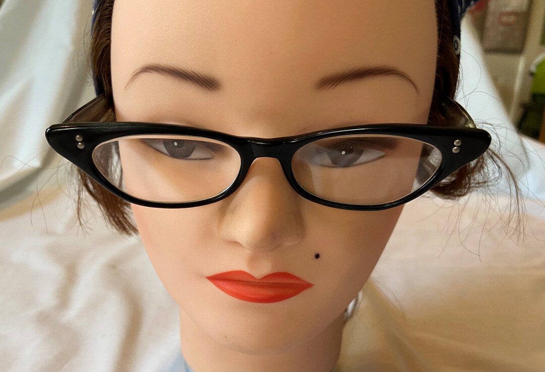 Lunettes De Vue Chat Vintage Années 1950 - Monture Aluminium Beige - Sans Marque