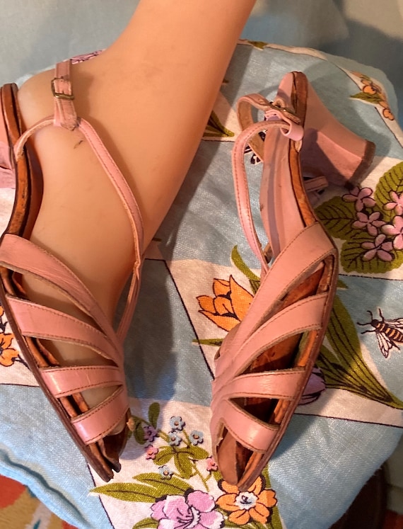 Charming Original Vintage Mid-century Kerrybrooke Pink Strappy Sandal Heels  Approx Size 6 Need TLC - Etsy UK