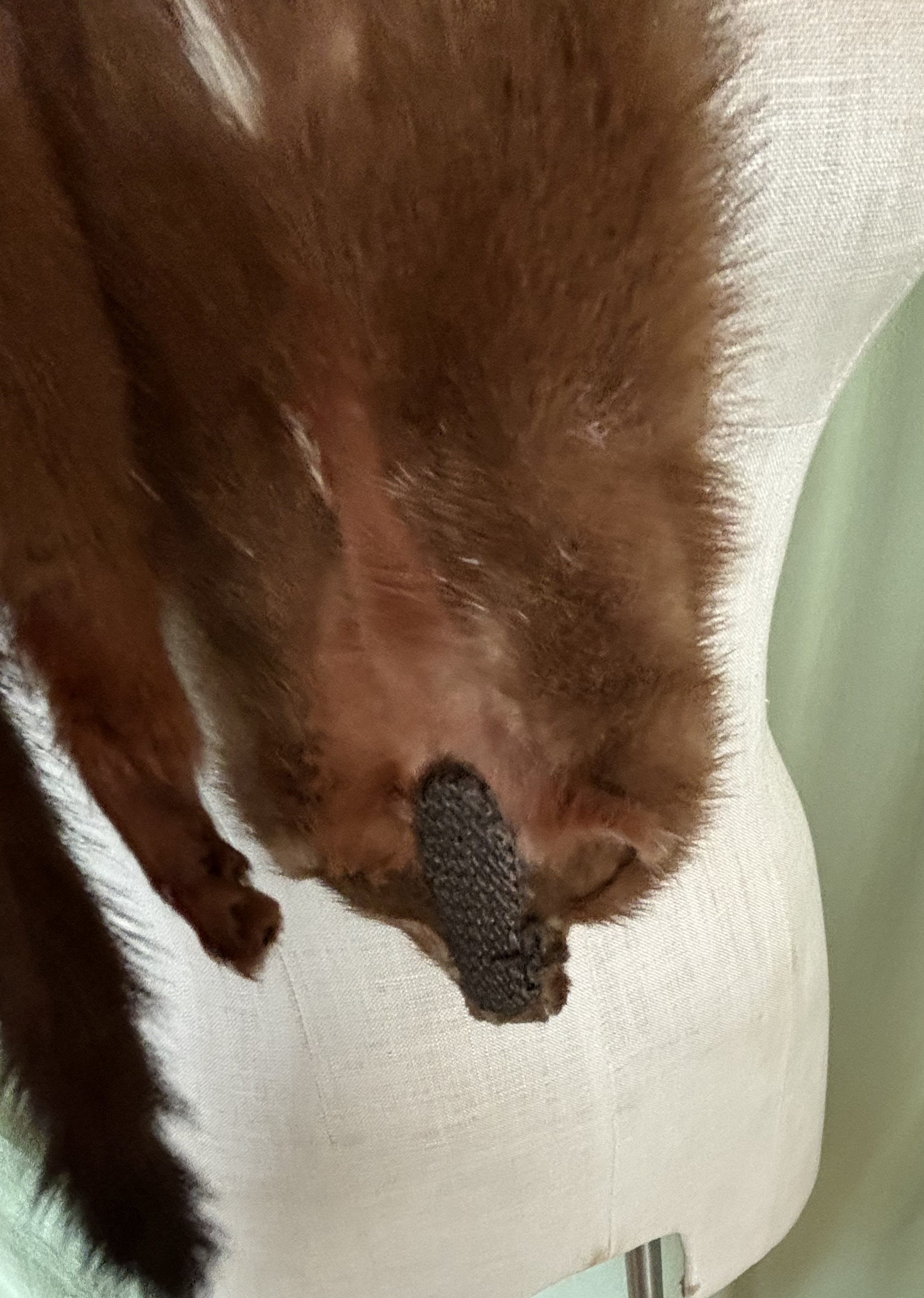 Funky Original Vintage Mid Century Long Brown 4 Pelt Mink