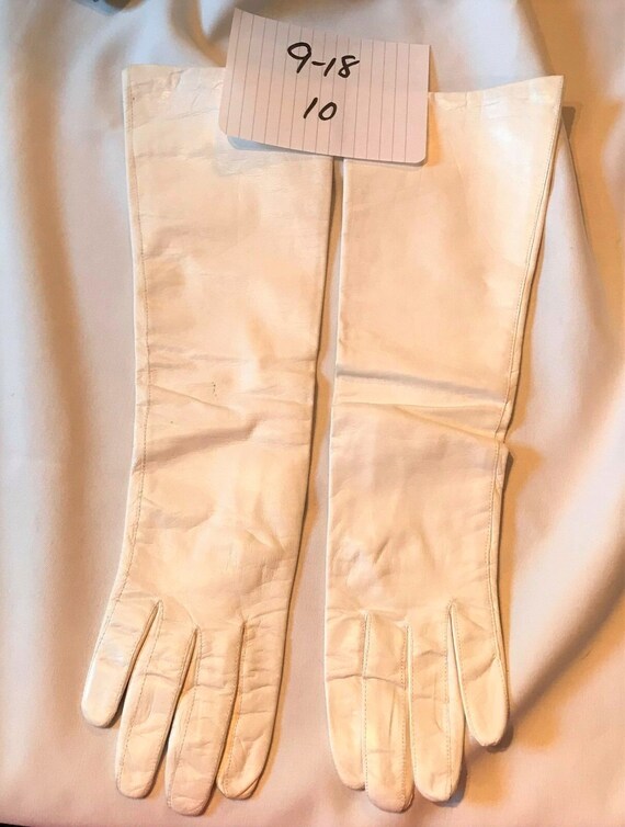 Cream colored clearance leather gloves