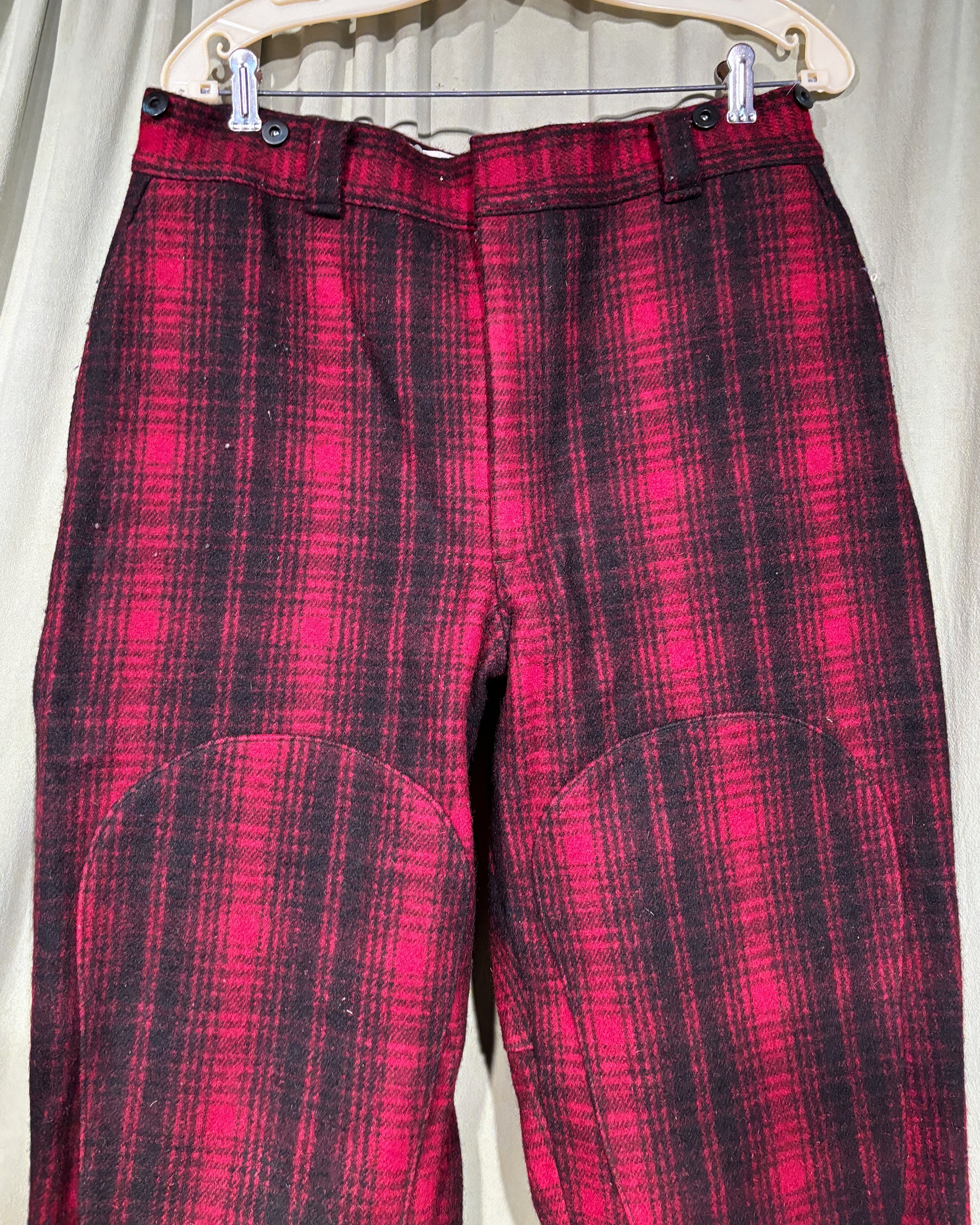Warm Original Vintage Men's Woolrich Red Plaid Wool Hunting