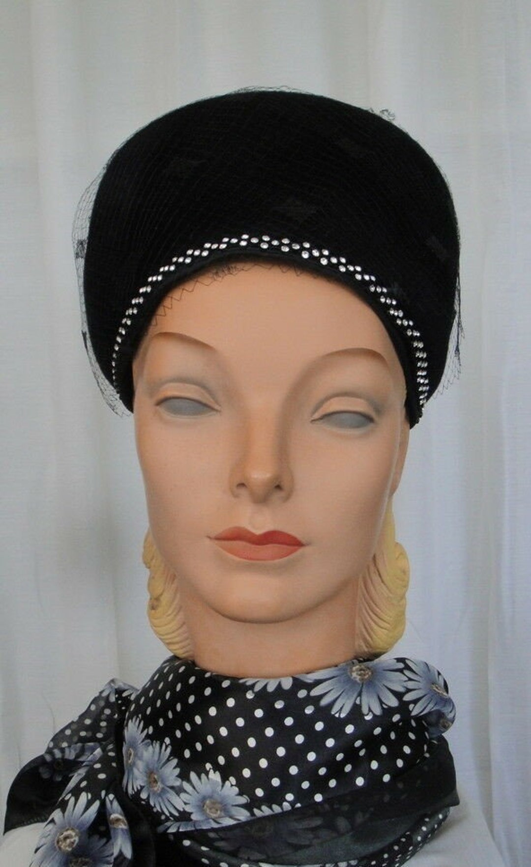 Vintage Lucila Mendez Navy Wool Wide Brim Hat Paris New York Elegant Felt Hat lucila mendez | Accessories | Lucila Mendez Exclusive New  main image 2