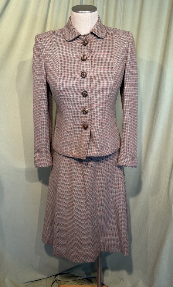 Cute Original Vintage 40s Goucher Brown Tweed Wool