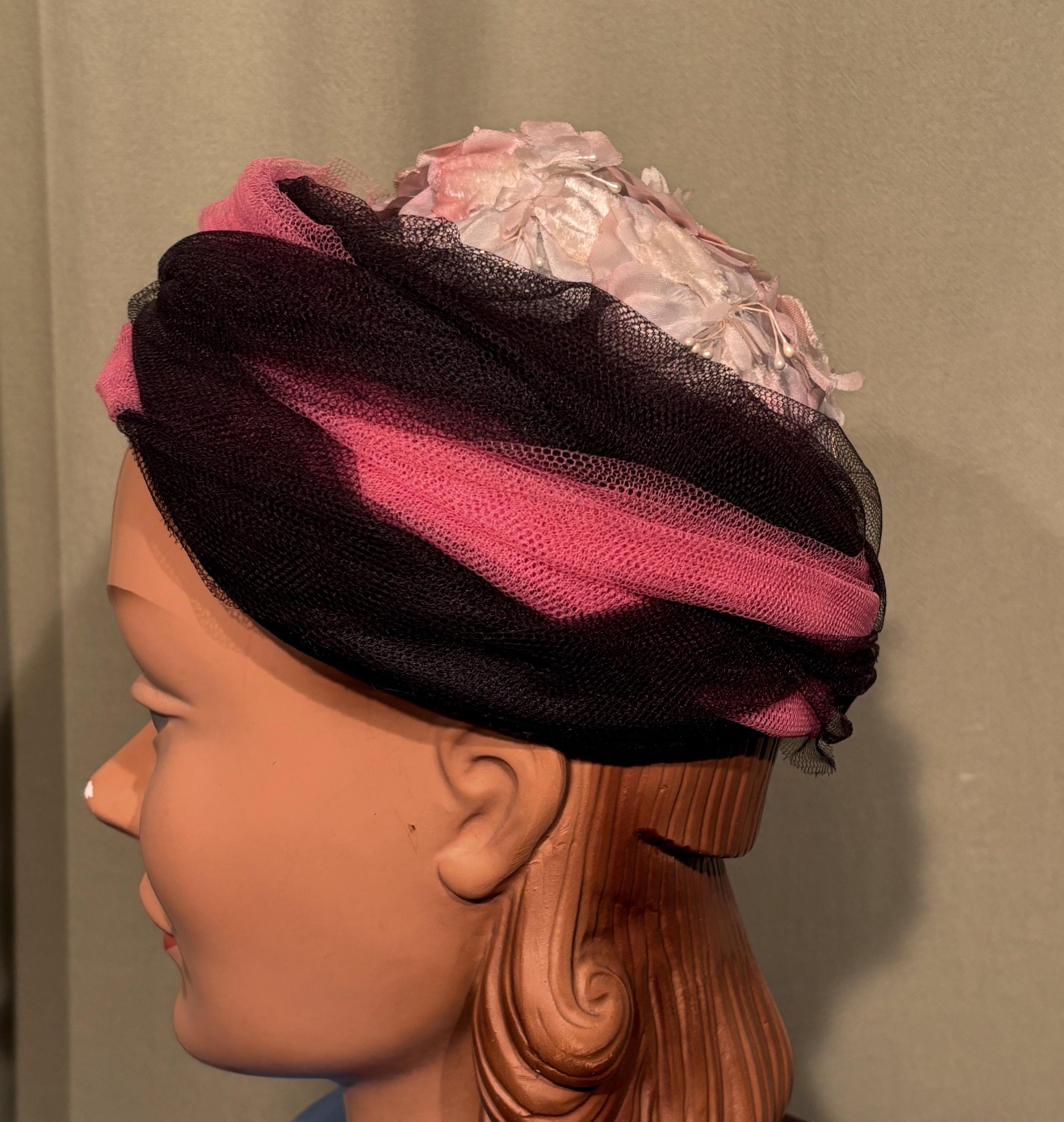 Chic Original Vintage Mid Century Black and Pink Molded  display picture 2