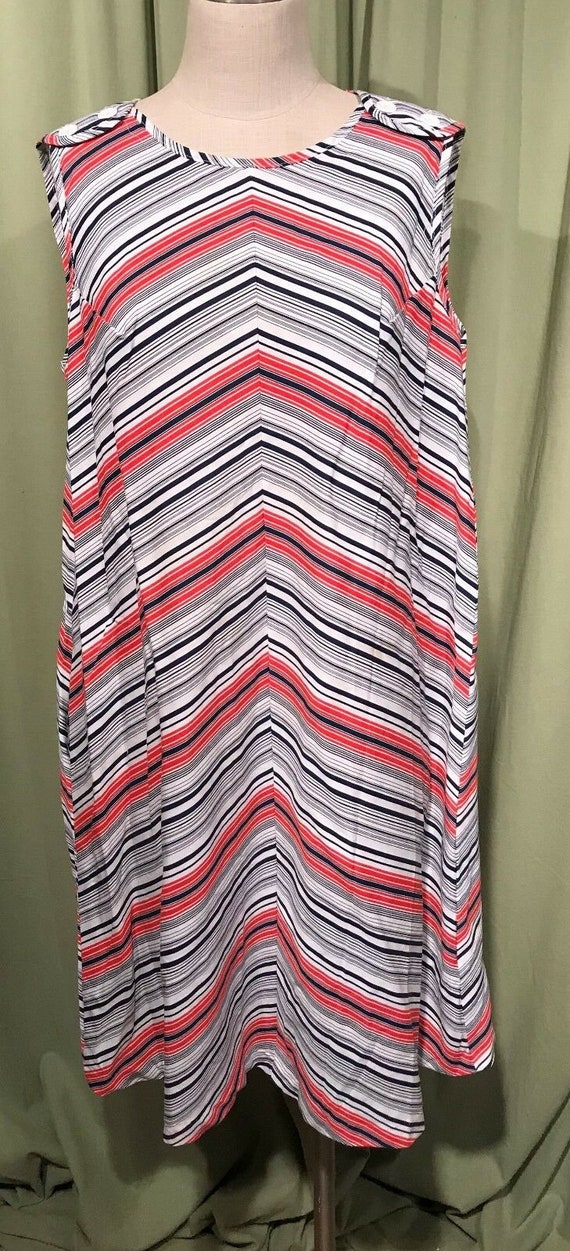 Original Vintage 70s Sears Muu Muu Chevron Stripe… - image 1