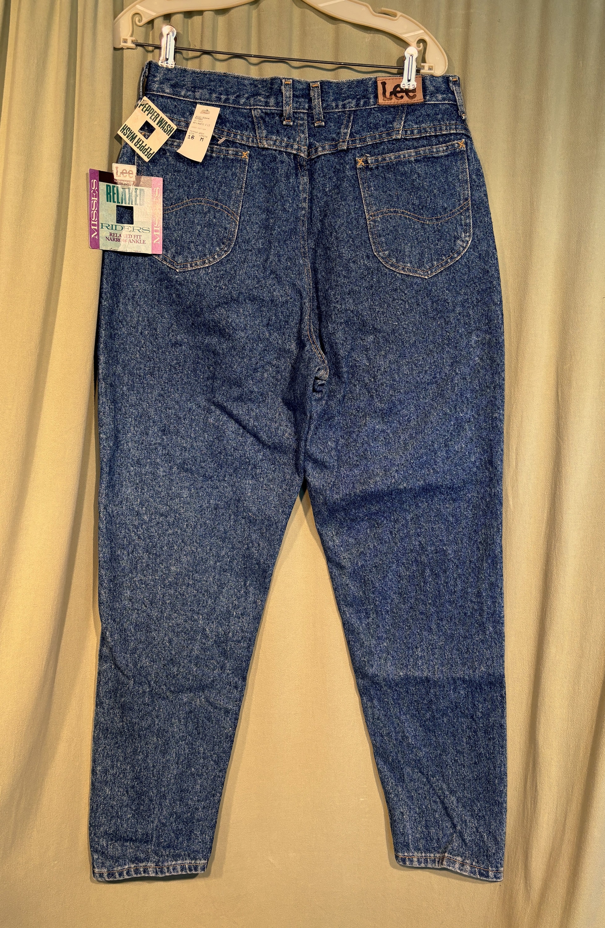 Deadstock Vintage 80s 90s Lee Pepper Wash Blue Denim Jeans High