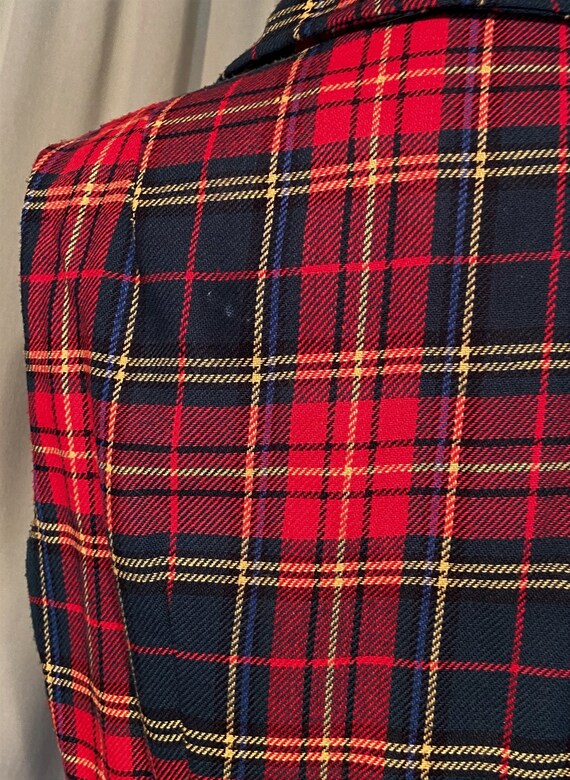 Sweet Original Vintage 60s 70s Red &Green Plaid W… - image 5