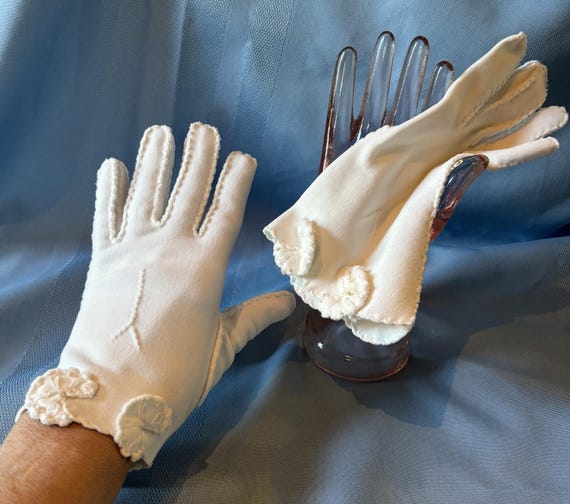 knee length dresses for ladies Satin Opera Length Gloves- White – Moda Glam Boutique main image 0
