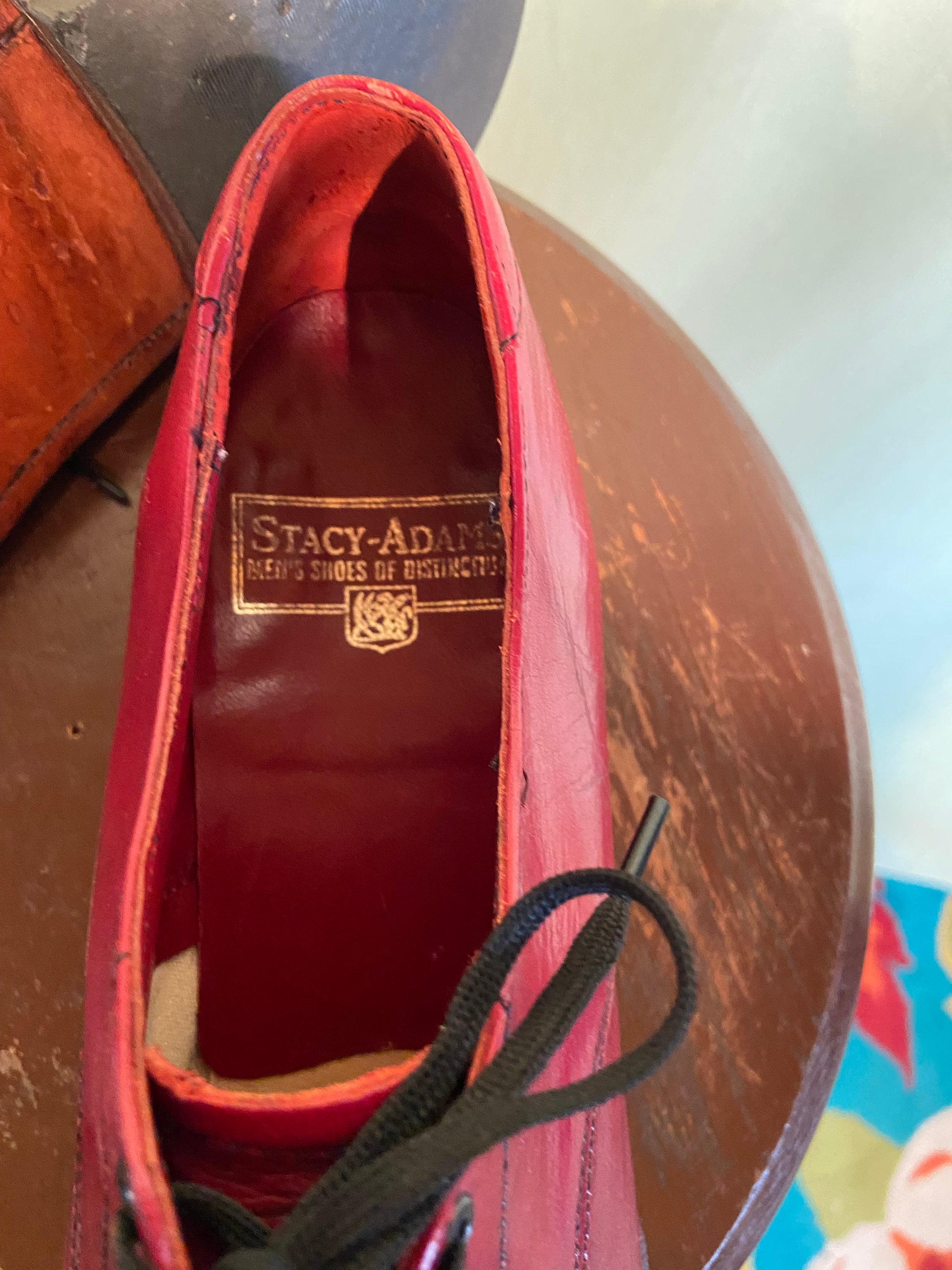 Red and black stacy adams shoes deals