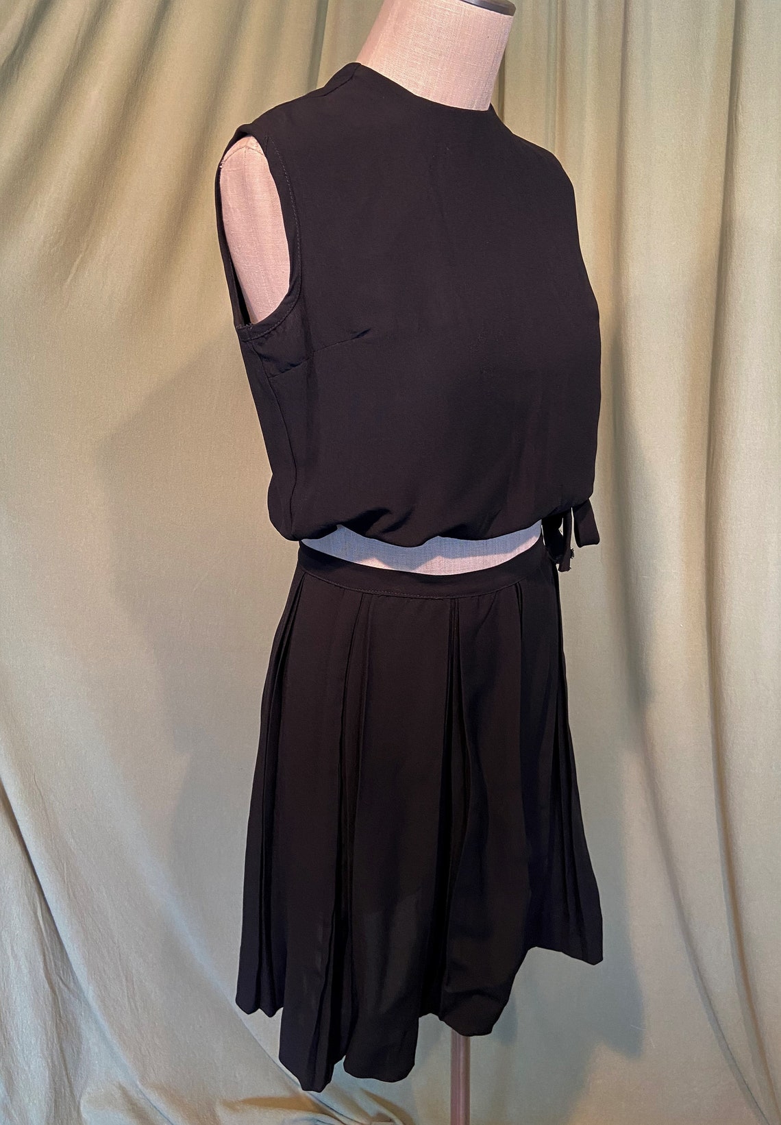 Fun Original Vintage 60's Black Acetate Blousy Middy - Etsy