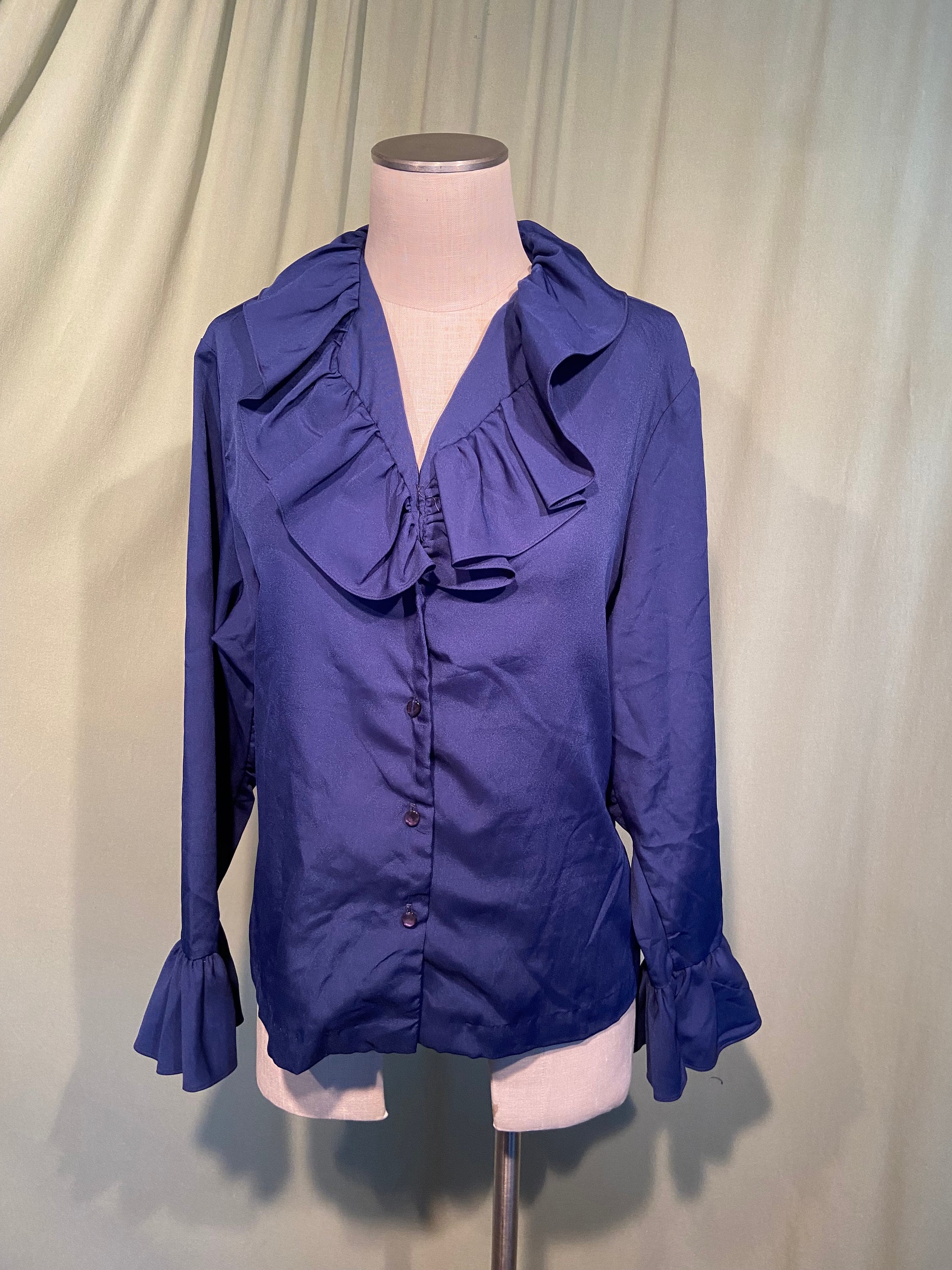 【Audire】ruffle sleeve blouse (Blue)/M Ronny Kobo Soraya Ruffle Blouse | Saks Fifth Avenue