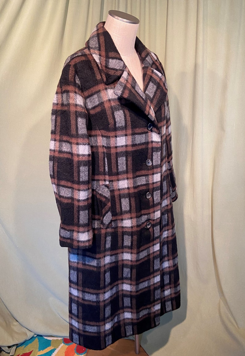 Retro Simple Mid-length Plaid Coat