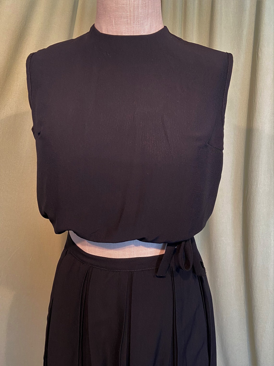 Fun Original Vintage 60's Black Acetate Blousy Middy - Etsy