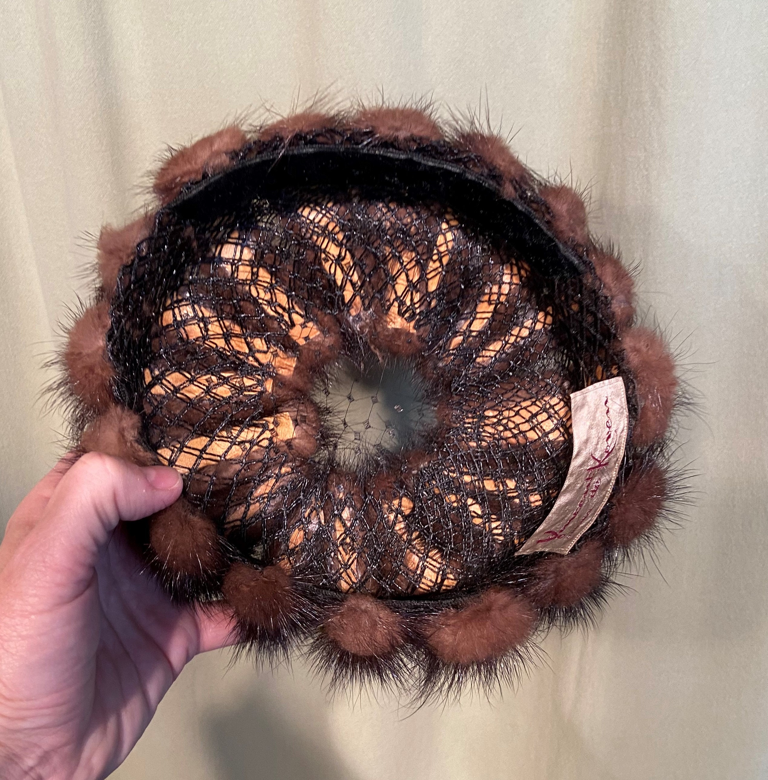 Vintage 50s 60s | Vincent de Koven | Mink Fur Pull Box Hat Chic Original Vintage Mid Century Vincent De Koven Mink Fur  main image 3
