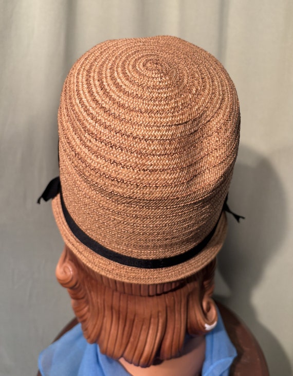 Sweet Original Vintage Flapper 20s 30s Natural Straw Cloche  display picture 3