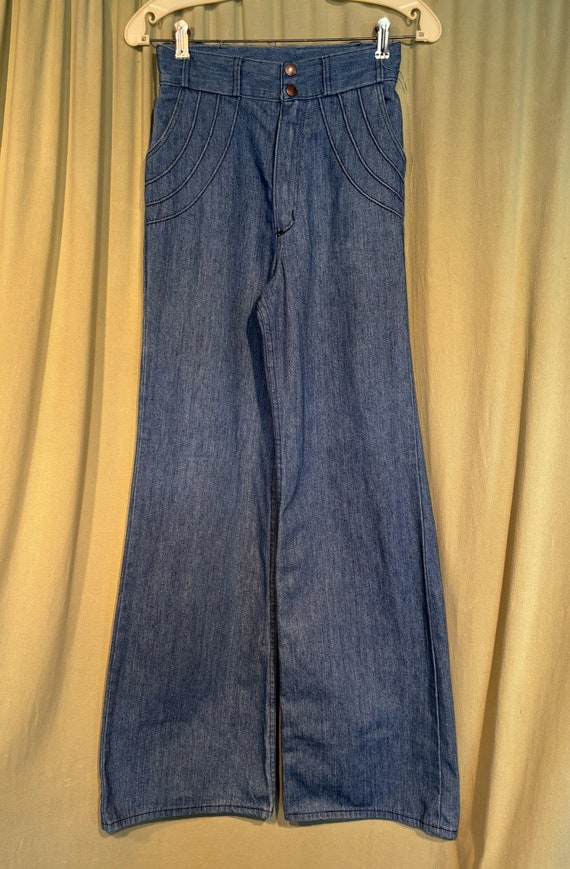 Original Vintage 70s Wrangler Blue Denim Jeans Hi… - image 1