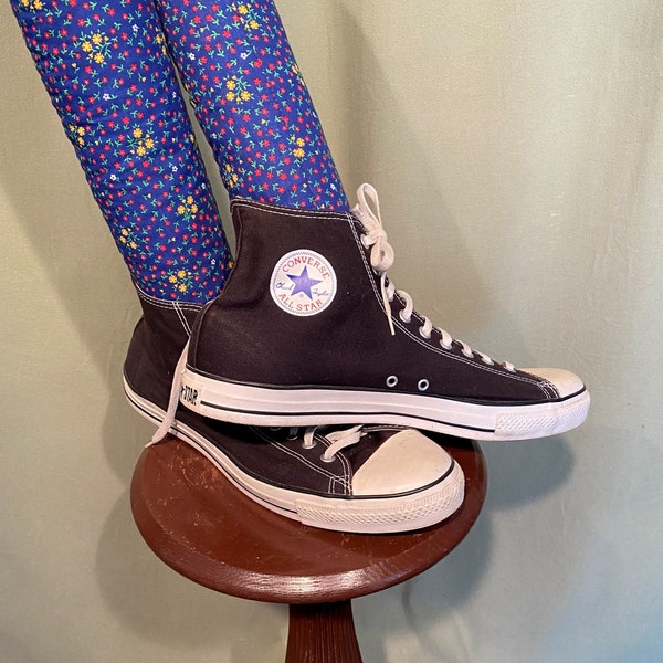 Cool Original Vintage Converse All Stars Chuck Taylor Black Canvas High Top Sneakers Chucks Men's Size 16 or Women's Size 18