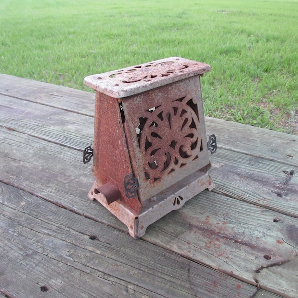 Antique electric toaster Vintage with no cord kitchen tool appliance old metal rusty primitive Rustic Country decorative rust shabby chic