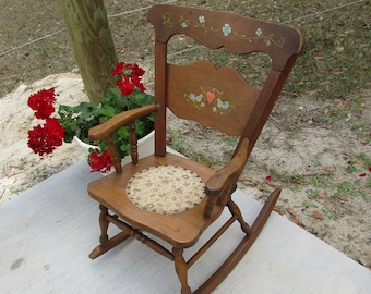 Antique Wooden Rocking Chair Antique Kids Chair Antique Wood Aram