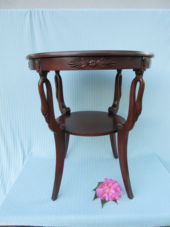 Side Table Swan Goose Neck Vintage Antique Possibly Hand Etsy