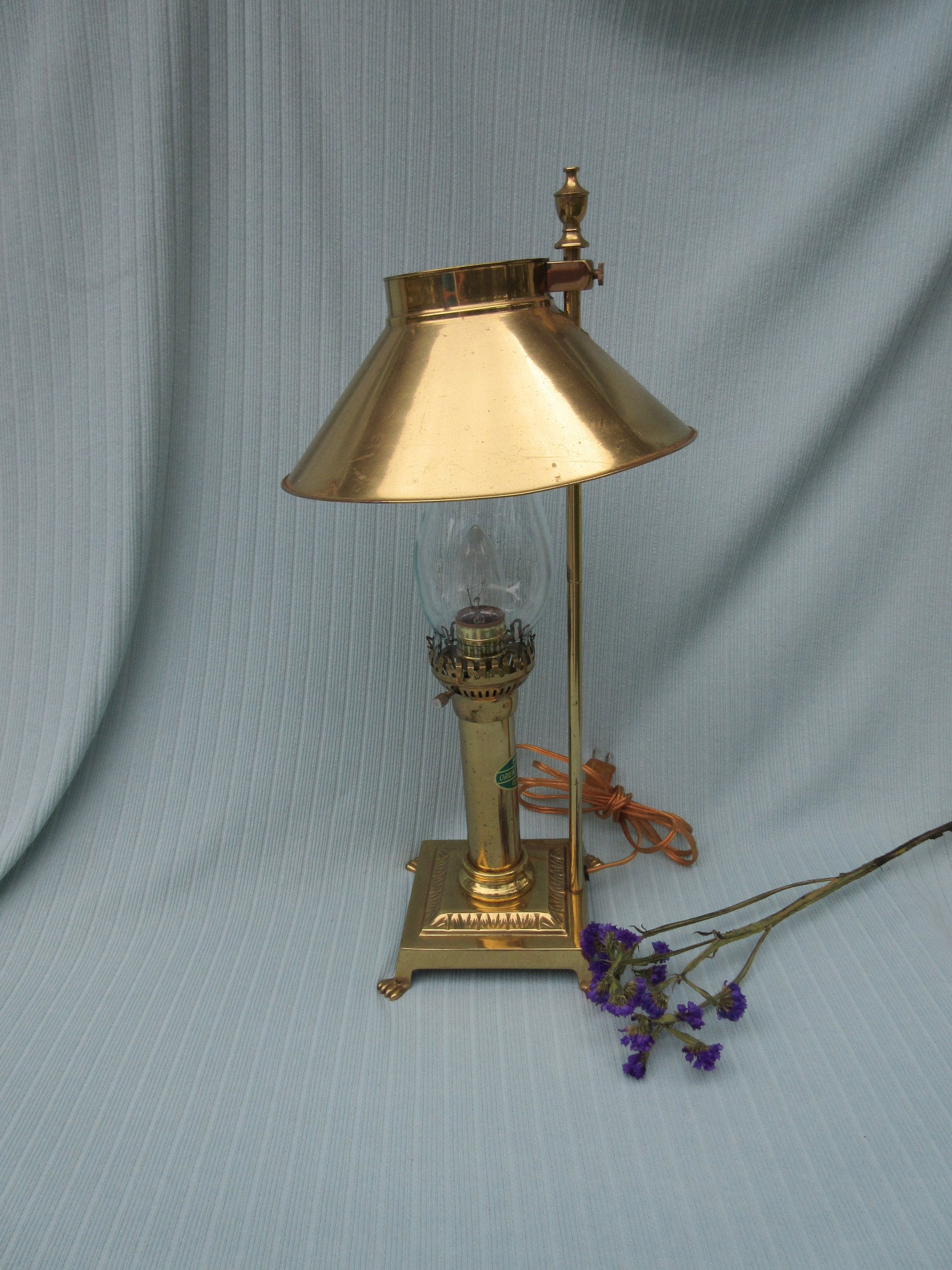 Orient Express Brass Lamp Paris Istanbul Vintage Electric Table