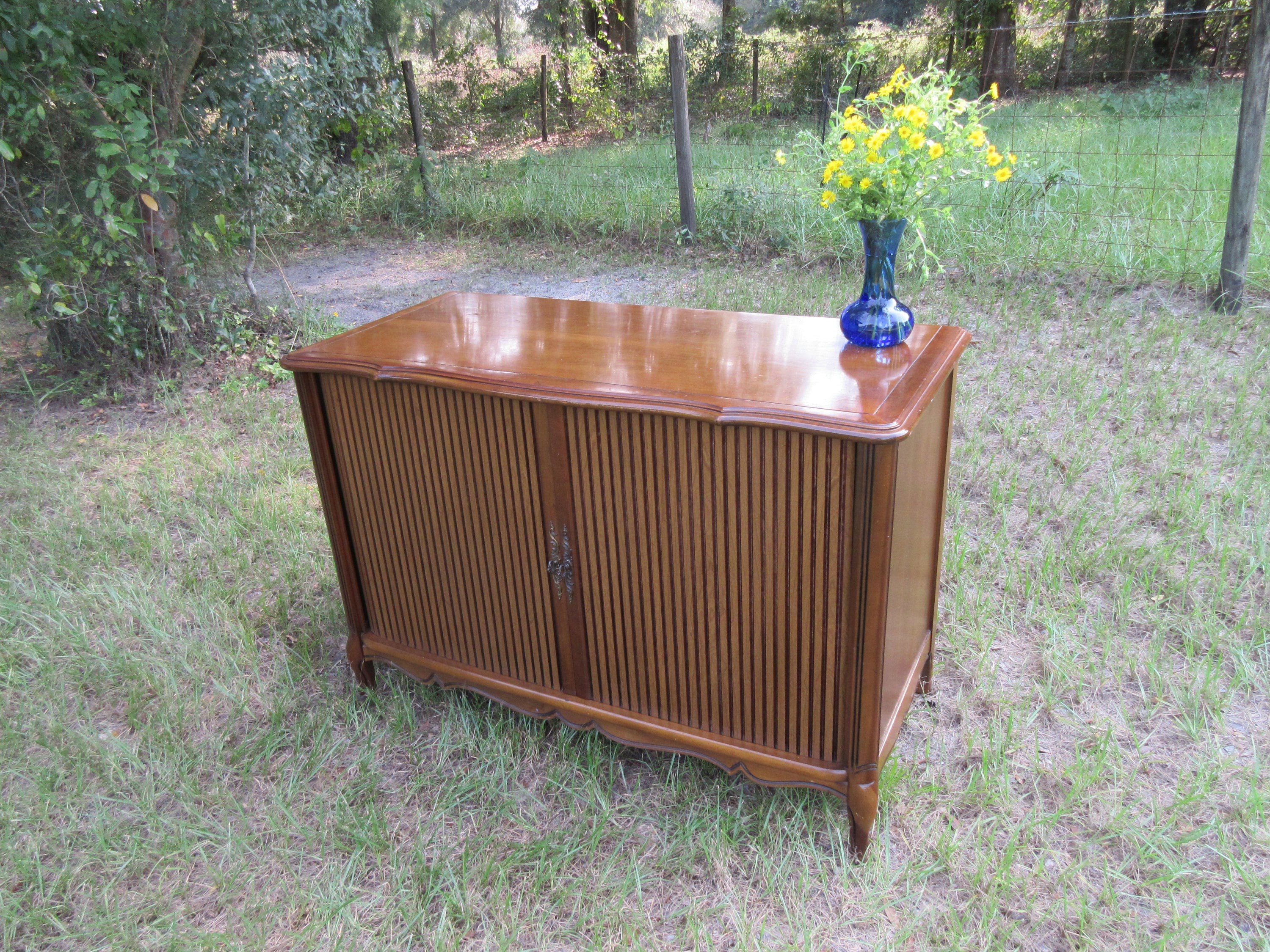 TV Cabinet Tambour Roll Door Antique Vintage Magnavox Television