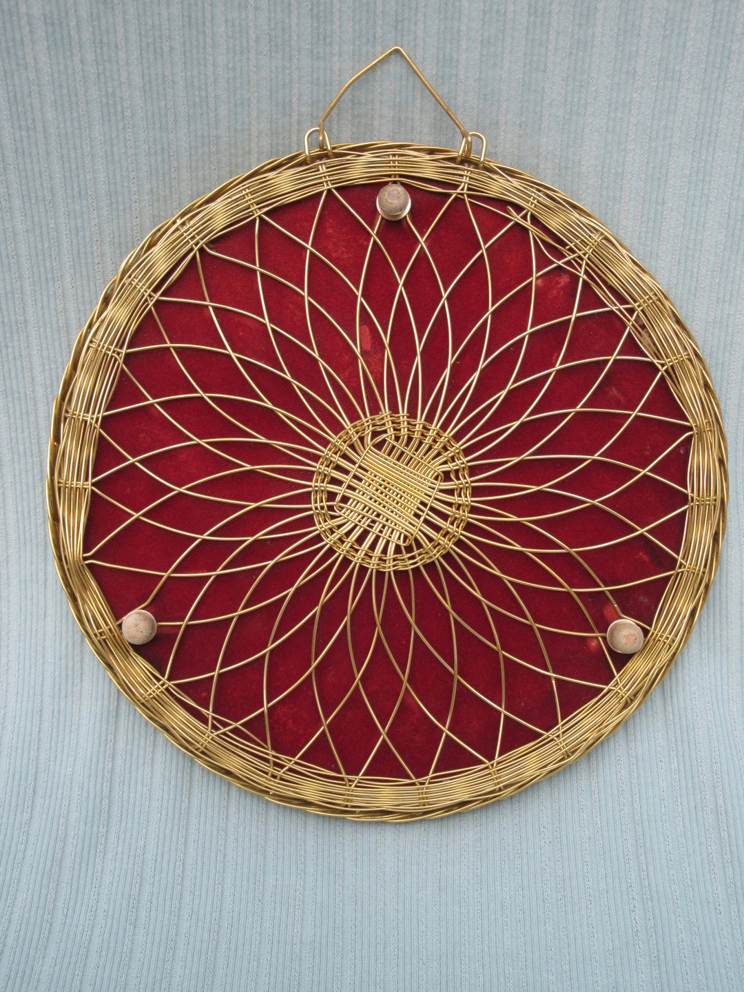 Mirrored Round Vanity Tray Wall Hanging Antique Dresser 11 Vintage