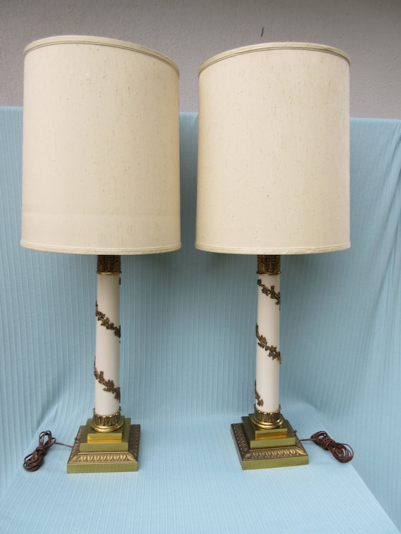 Vintage Mini Solid Brass Bedside Lamps by Stiffel - a Pair