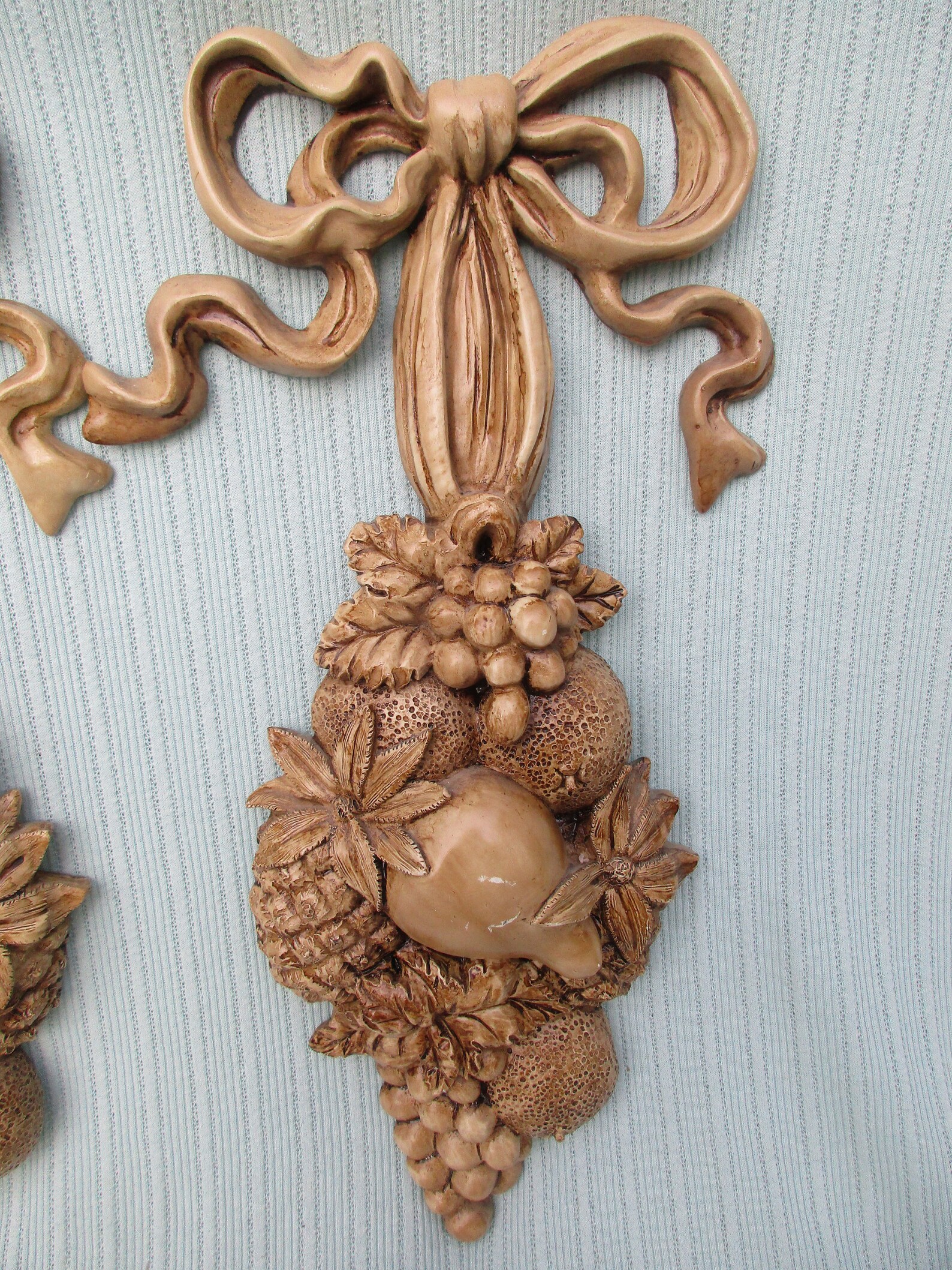 Unusual Vintage 16 Resin Fruit Wall Hanging Set Bow Etsy