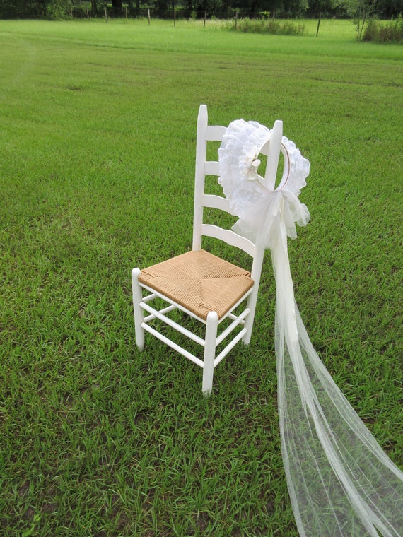 Chair Vintage Ladder Back White Cottage Shabby Chic Wood With Natural Rush Style Woven Seat Spare Dining Desk Kitchen Narrow Straight Back Etsy
