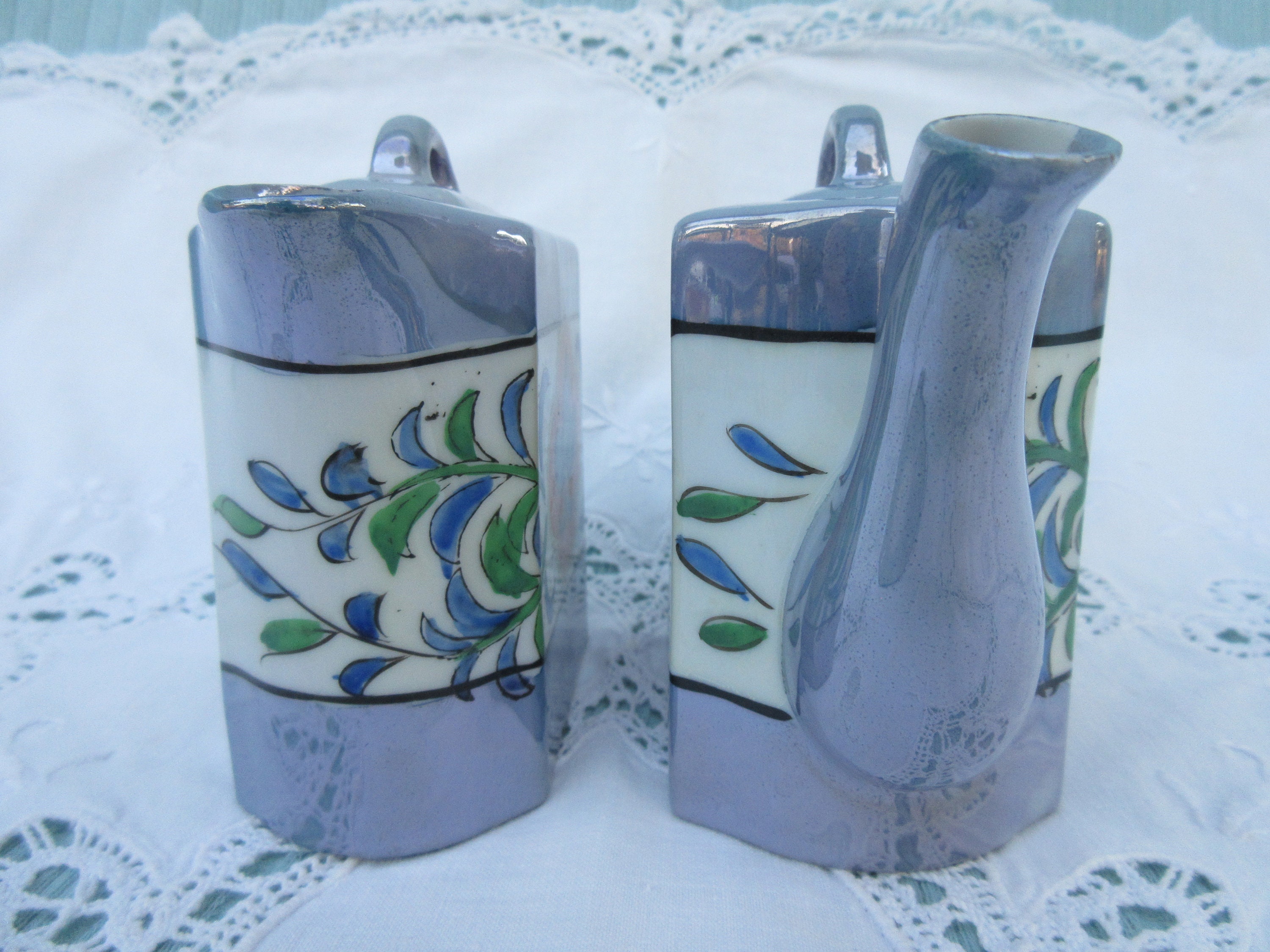 Mini Teapot Twin Takito Lusterware Teapot Antique Iridescent