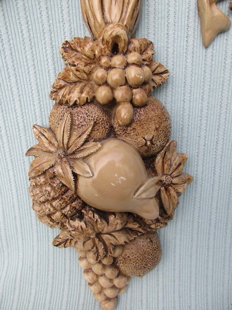 Unusual Vintage 16 Resin Fruit Wall Hanging Set Bow Etsy