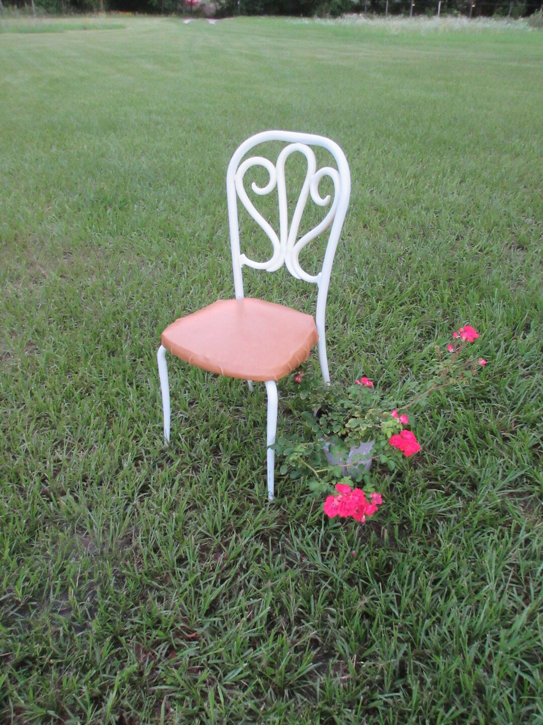Vintage Retro MCM White Metal Chair Desk Chair Dresser Vanity Etsy