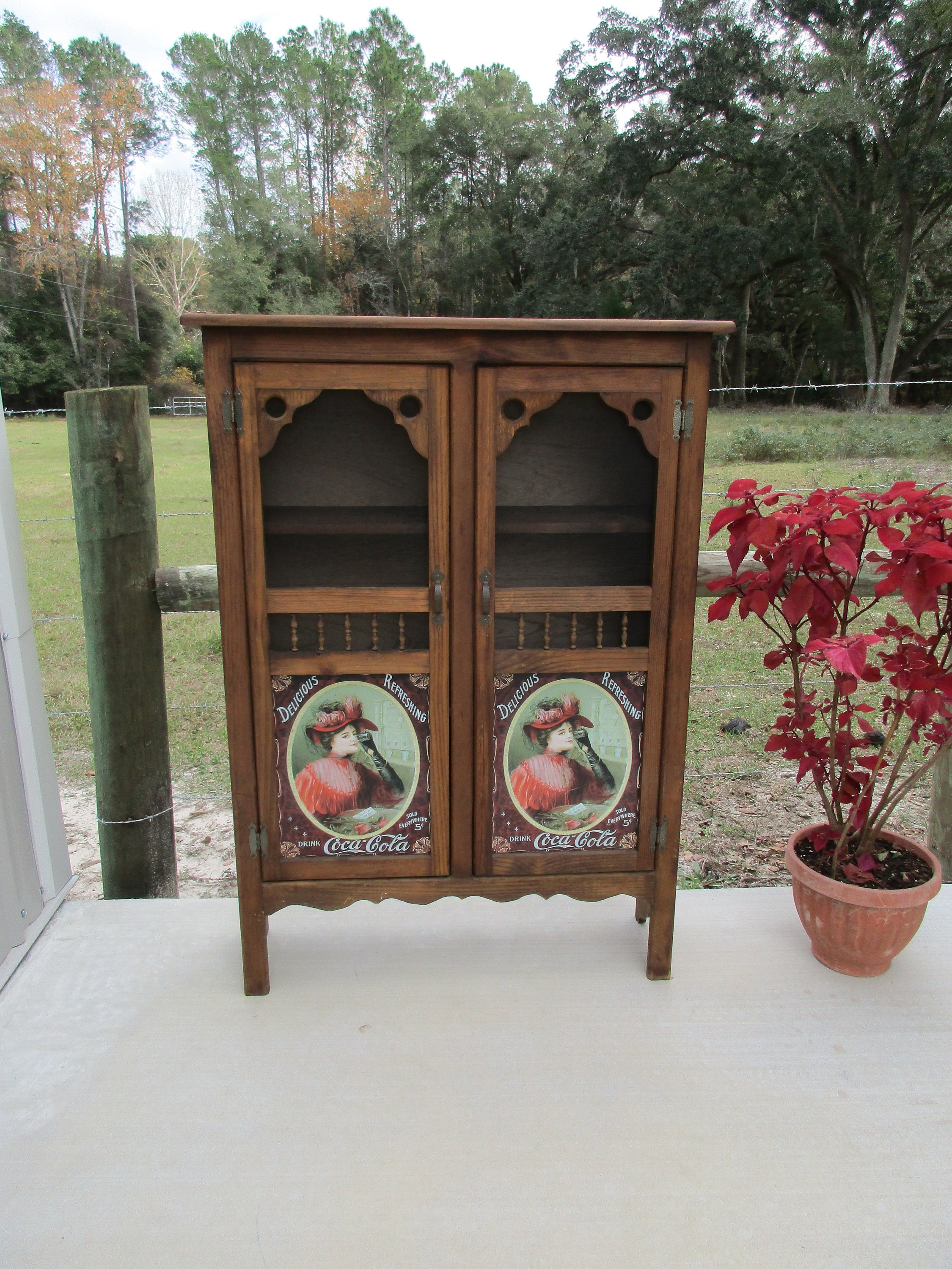 Coke Coca-cola Jelly Cabinet Country Store Rustic Wood Pantry