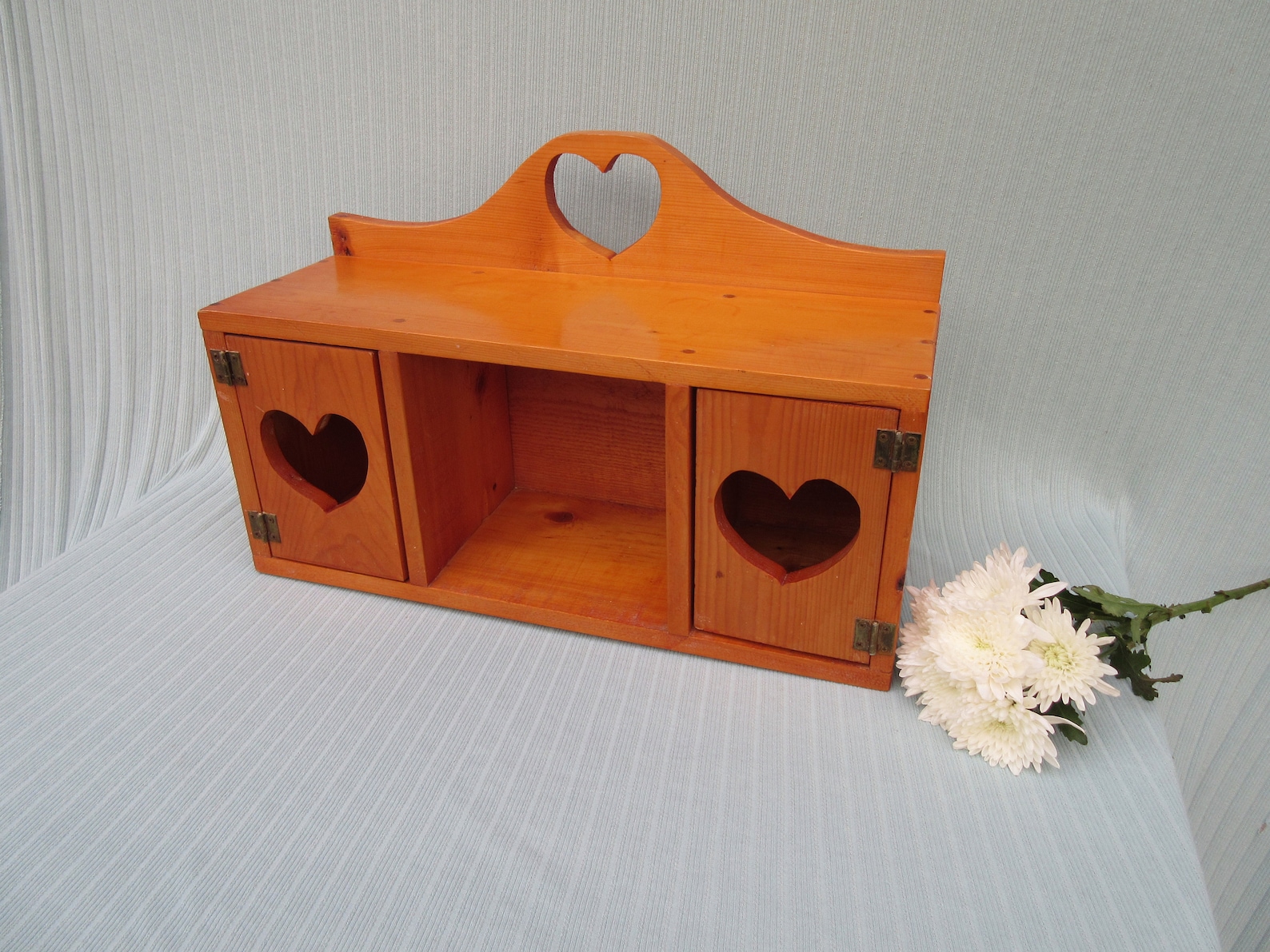 Shelf Shadow Box Wall Hanging Vintage Wood 20 X 13 Heart Etsy