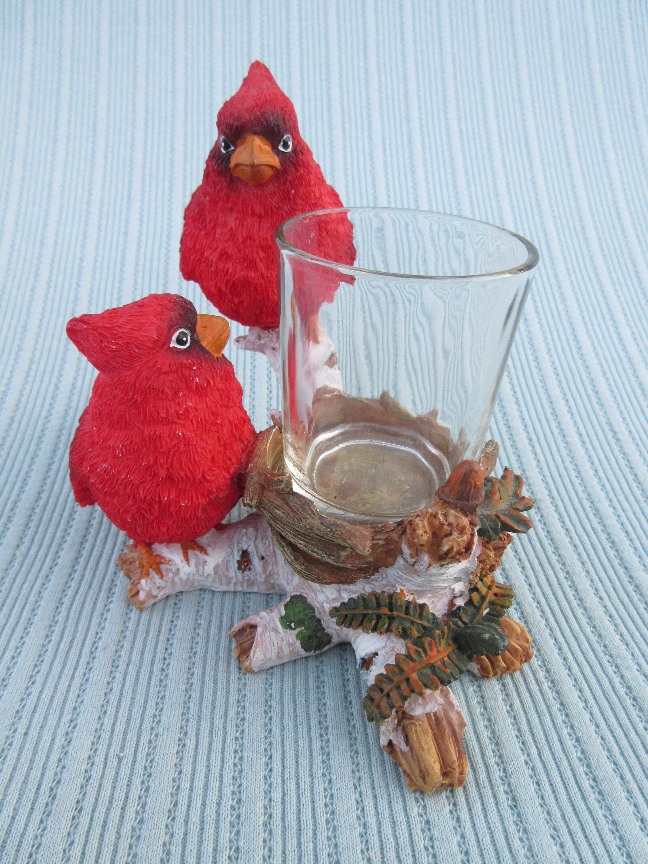 Cardinal Candle Holder Vintage Small Resin 5 Birds Dish Etsy Canada